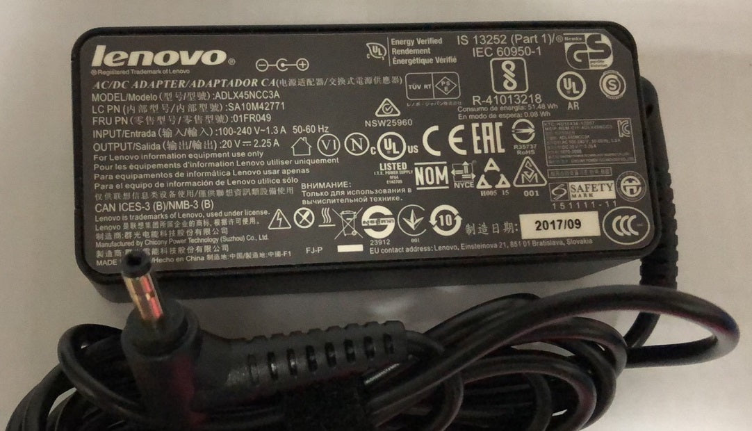 Lenovo 45W, 4.0/1.7mm AC adapter