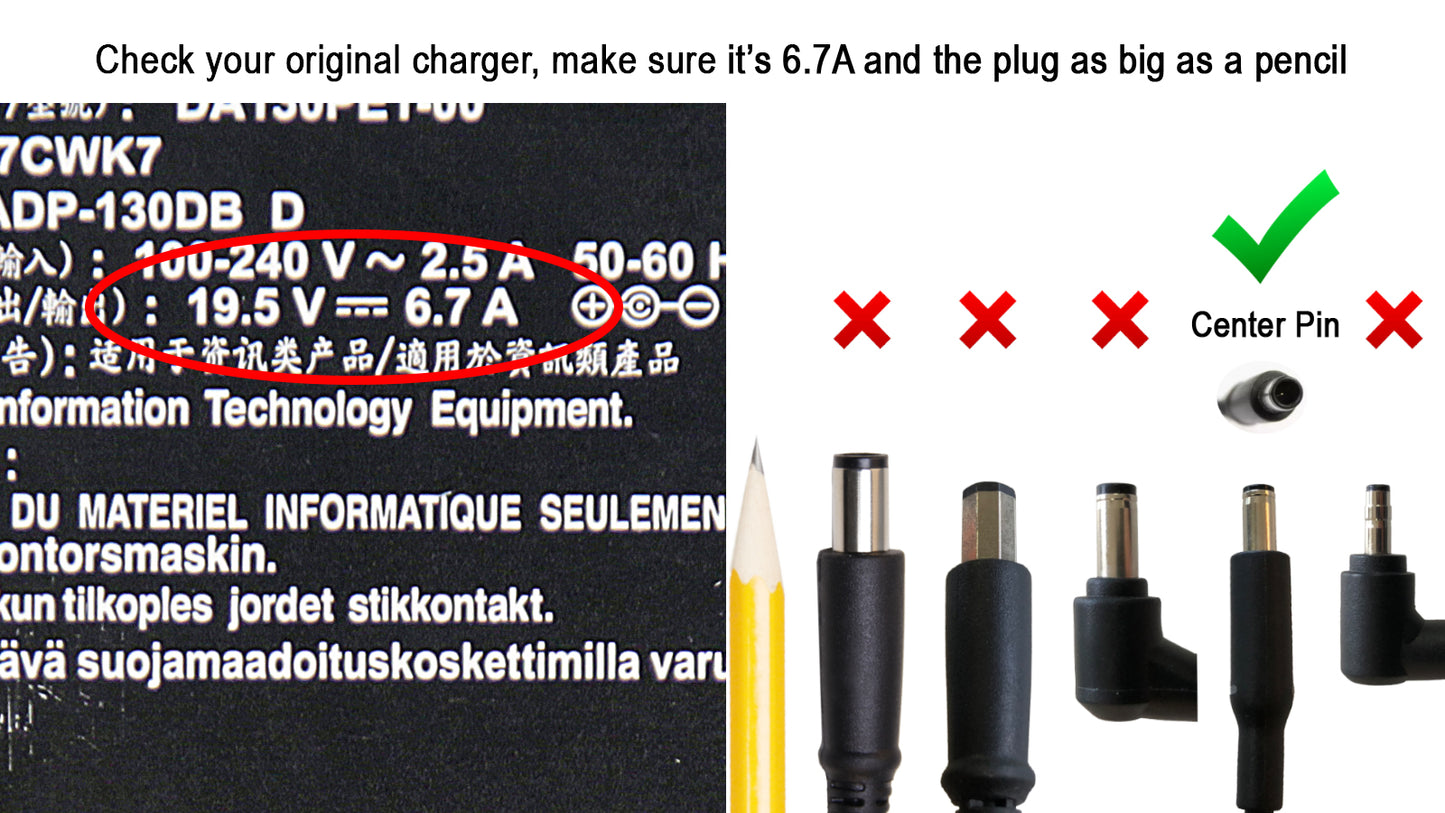Dell 130W, 4.5mm AC adapter