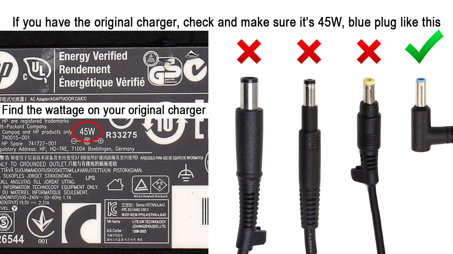 HP 45W, 4.5mm AC adapter