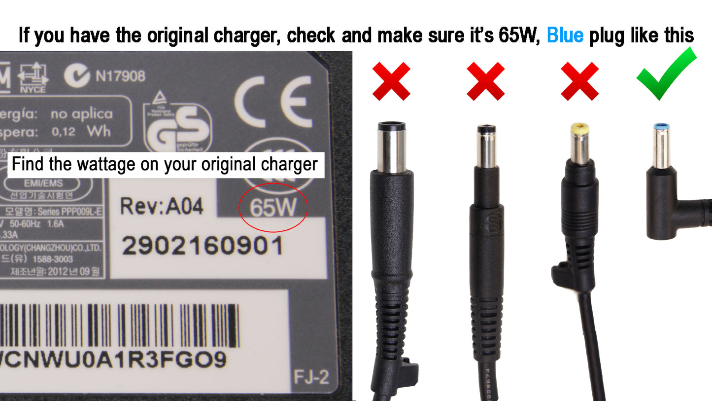 HP 65W, 4.5mm AC adapter