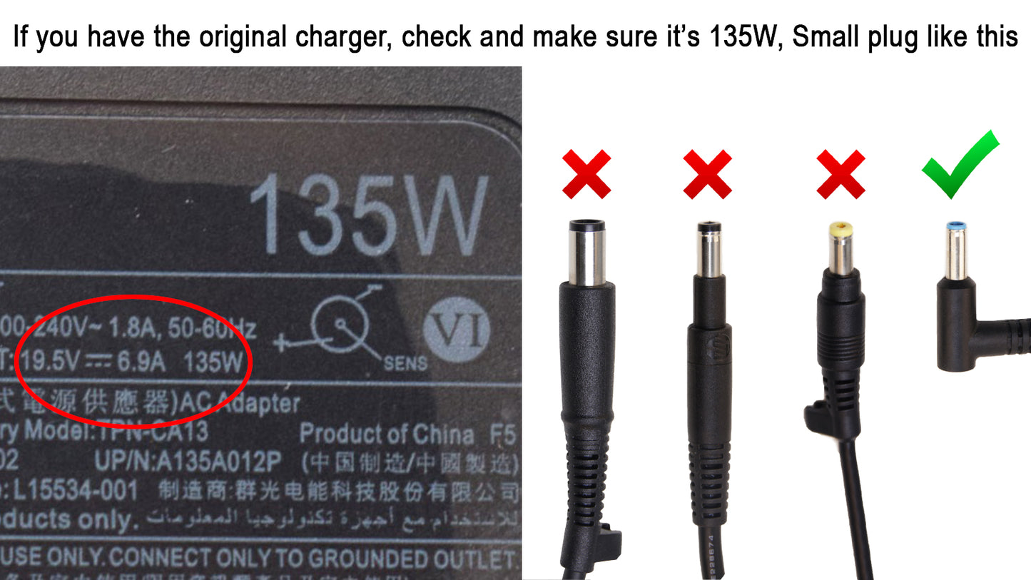 HP 135W, 4.5mm AC adapter
