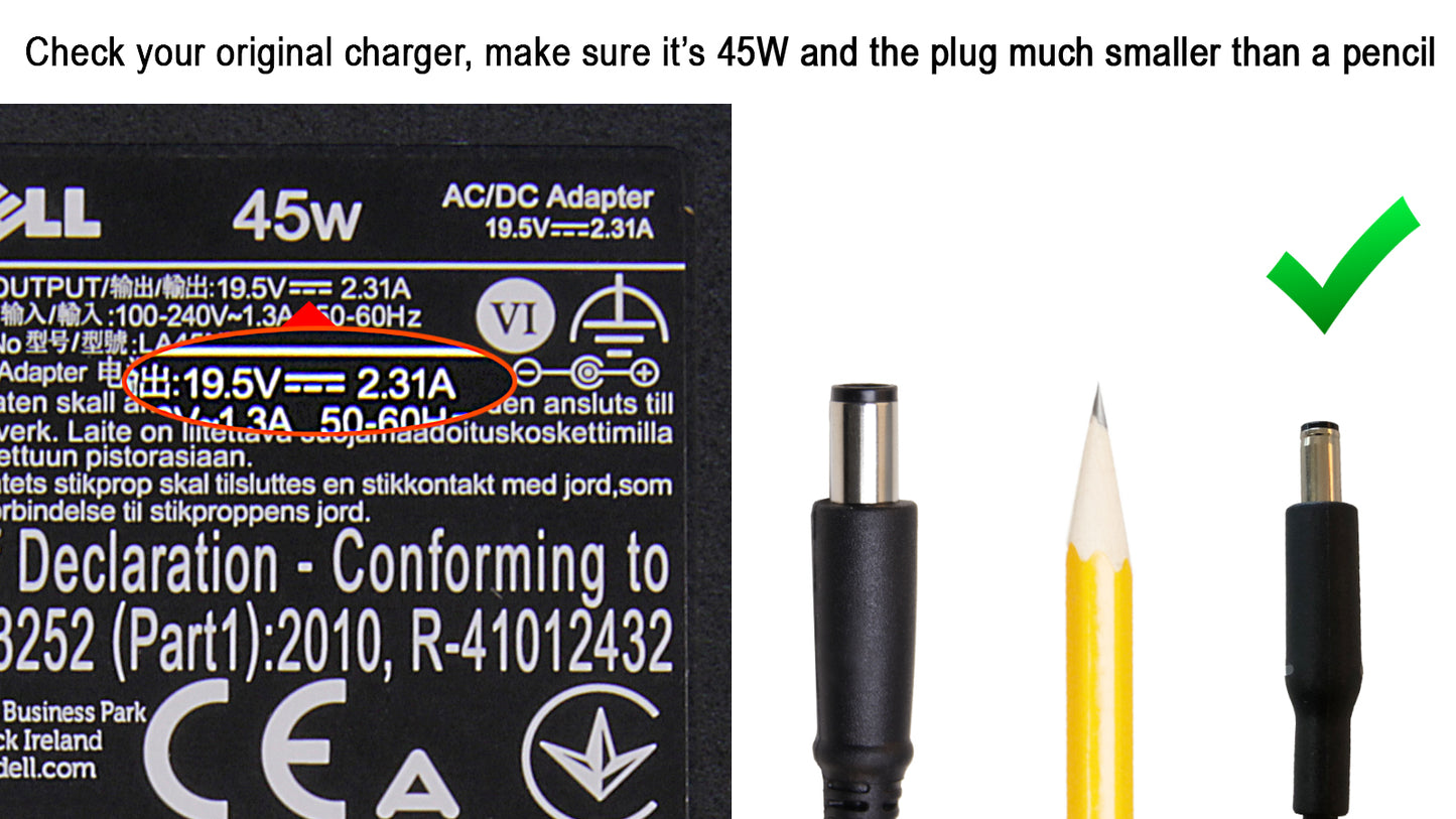 Dell 45W, 4.5mm AC adapter