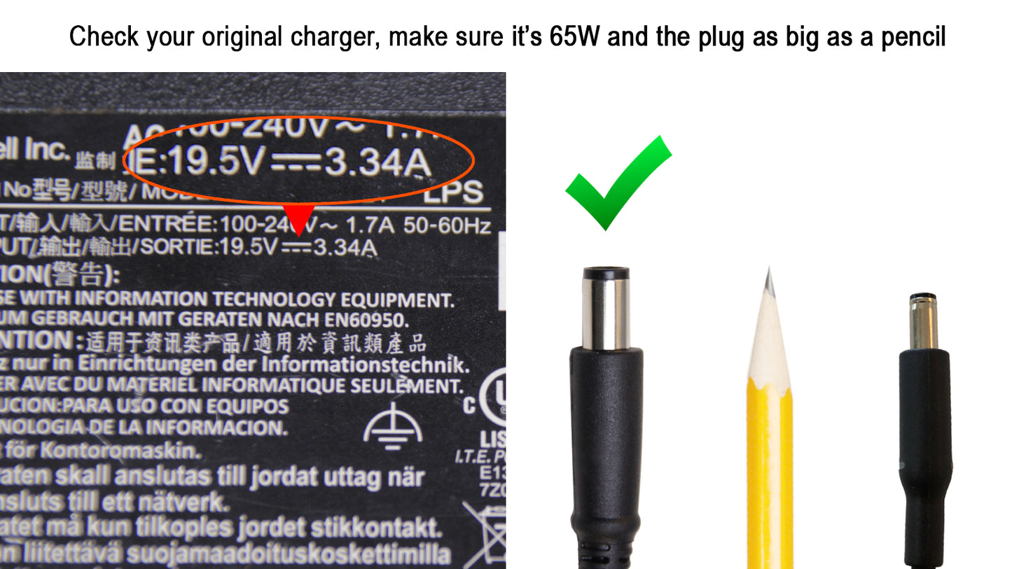 Dell 65W, 7.4mm AC adapter