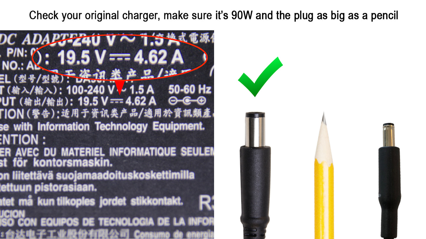 Dell 90W, 7.4mm AC adapter