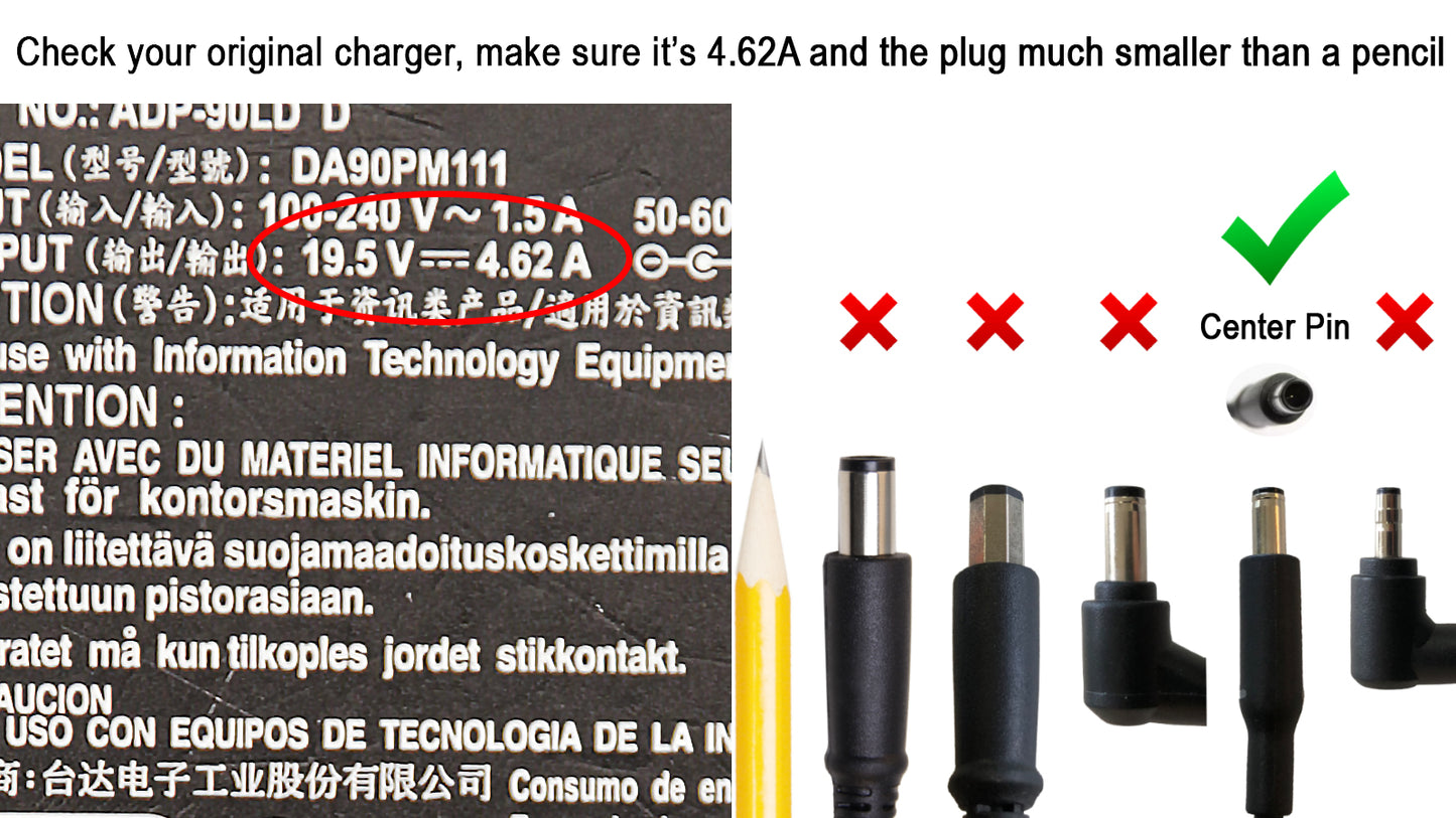 Dell 90W, 4.5mm AC adapter